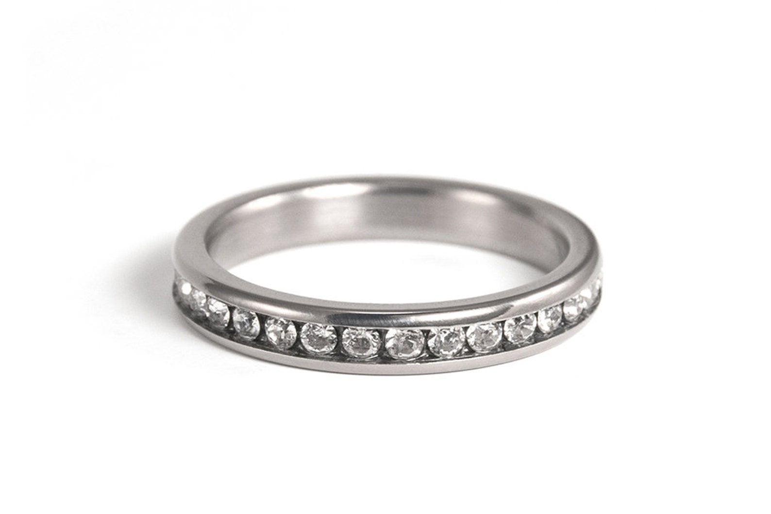 Matte Titanium Eternity Ring. Engagement Ring for Her. - Etsy