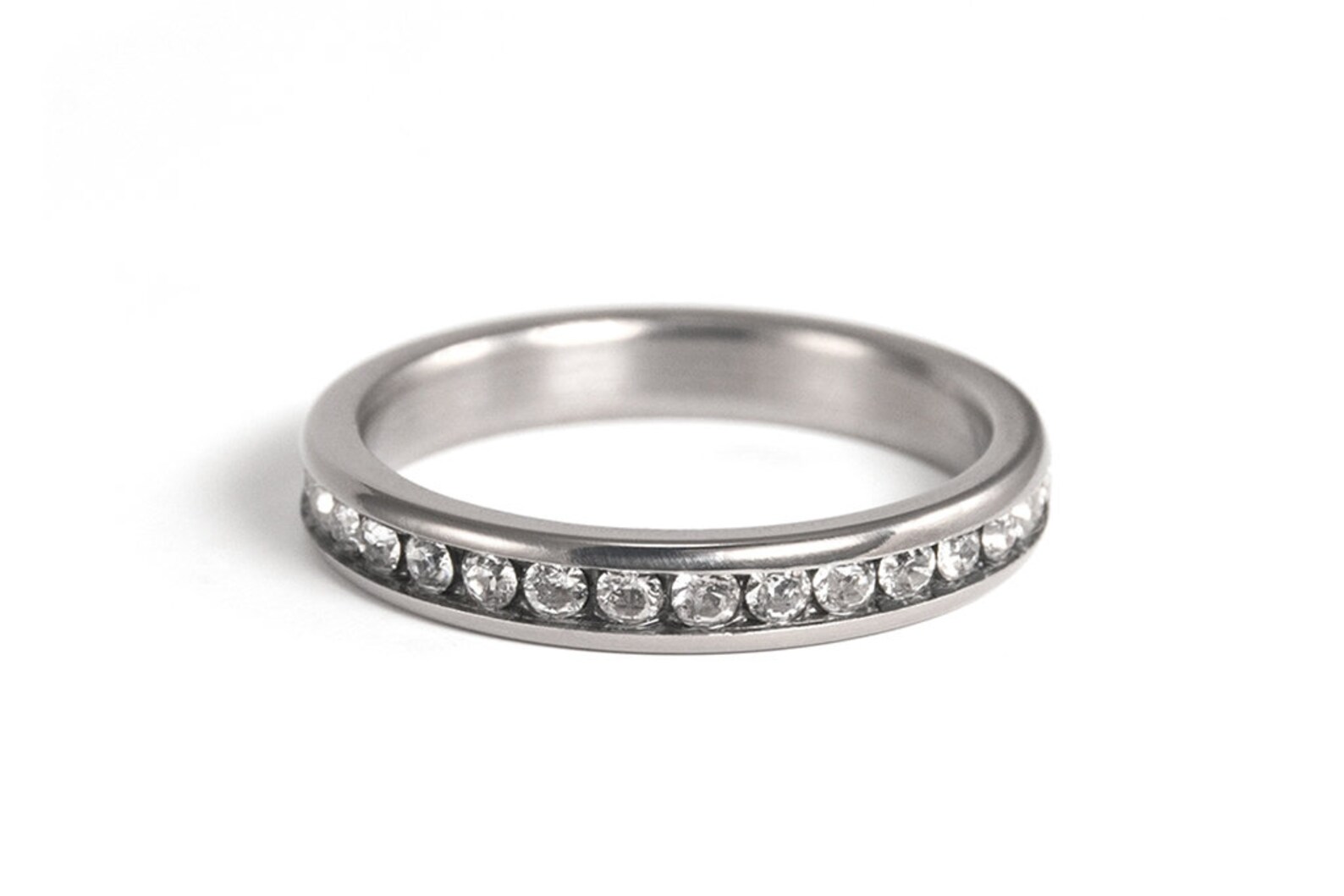 Matte Titanium Eternity Ring. Engagement Ring for Her. Etsy