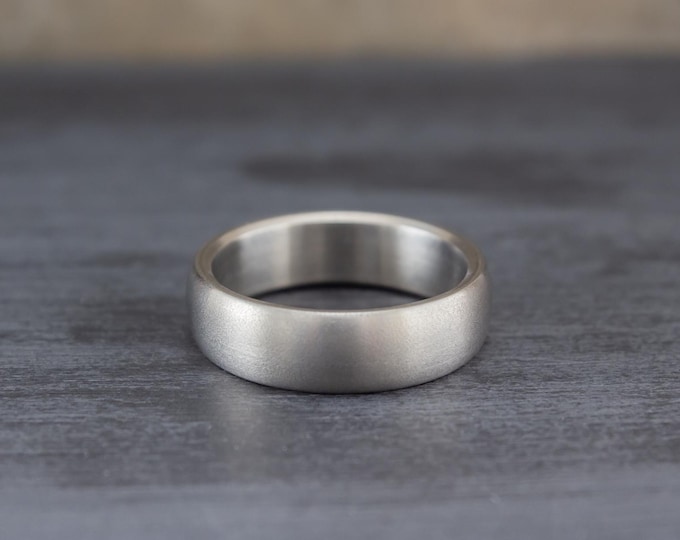 Matte Titanium Men's Ring, Hypoallergenic Wedding Band. (00003_7N)