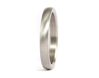 Matte titanium ring for her. Round women wedding ring. Hypoallergenic engagement ring. Titanium ring gift for her (00003_3N)
