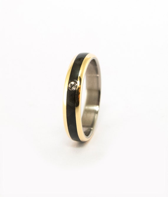 David Yurman 18kt Yellow Gold Forged Carbon Ring - Farfetch