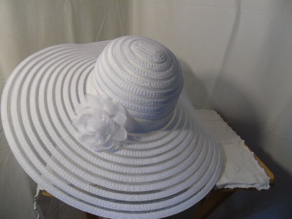 White Wide Brim Hat - image 2