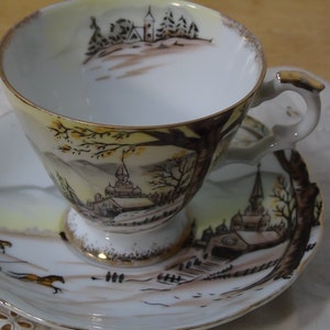Hand Painted Vintage Tea Cup And Saucer
