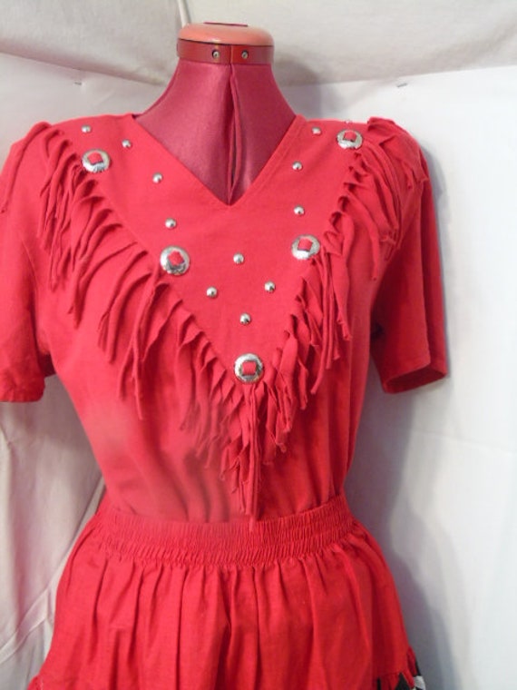 Vintage Western Style Skirt and Blouse - image 3