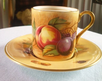 Signed Aynsley  Can Teacup and Saucer