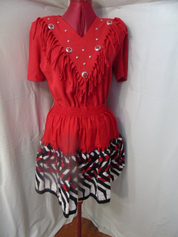 Vintage Western Style Skirt and Blouse - image 1