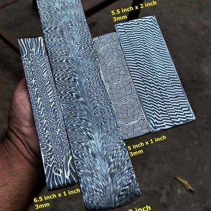 Juego de barras de acero de Damasco con mosaico forjado a mano – Suministros para la fabricación de cuchillos