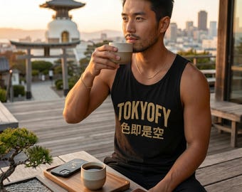 Camiseta sin mangas Kanji japonesa "Shiki Soku Ze Ku" Cita budista zen | TOKYOFY Tokio Ropa urbana 110