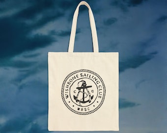 Bolso de mano Wishbone Sailing Club, lona de algodón, artículos de merchandising musical.
