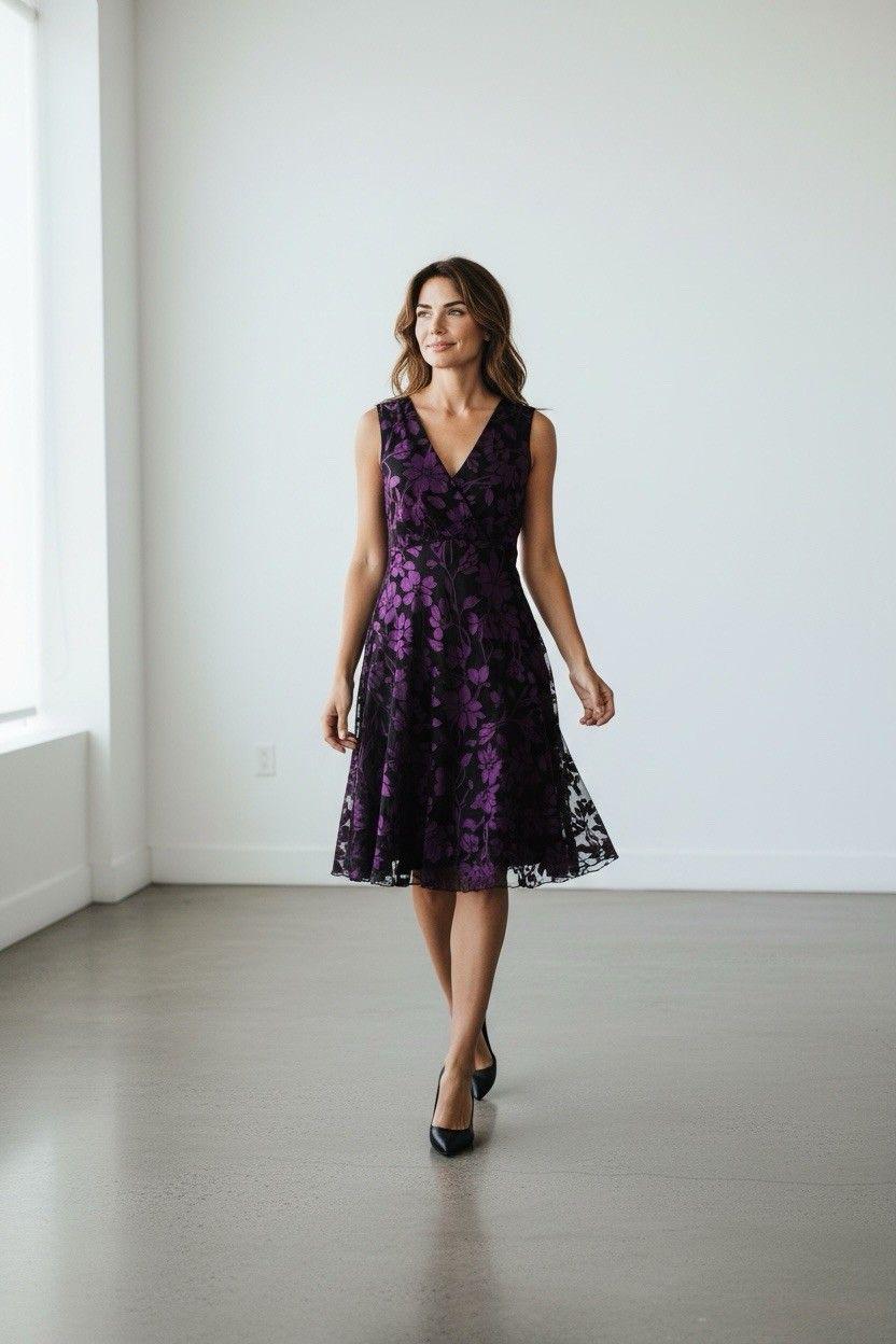 knee length dresses for ladies Ariana Long Sleeve Lace Overlay Midi Dress