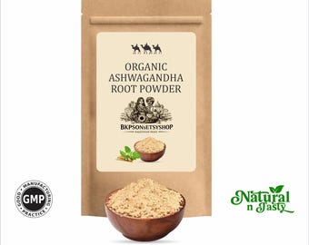 Organic Ashwagandha Root Powder | Withania Somnifera | Ayurvedic Botanical (GMP Certified)