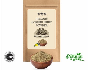 Organic Gokhru Fruit Powder | Tribulus Terrestris, Ayurvedic Herb| GMP CERTIFIED PRODUCTs