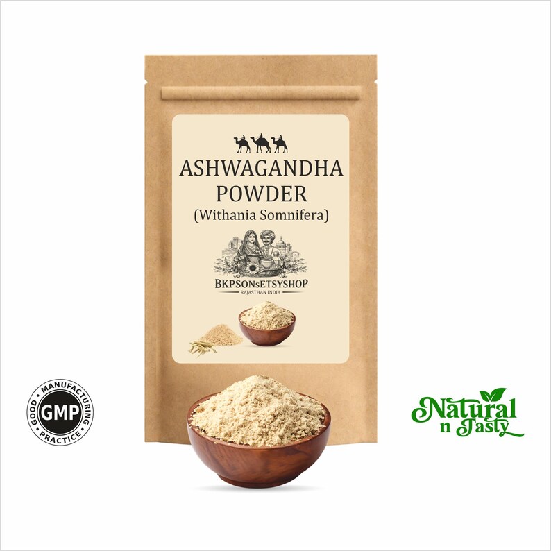 Ashwagandha Pulver | Withania Somnifera | Natürliches ayurvedisches Kraut | GMP-zertifizierte Produkte Bild 1