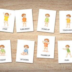 Toddler Movement Cards | Action Flashcards | Montessori Preschool Activities (PDF Download) image 2
