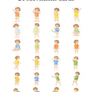 Toddler Movement Cards | Action Flashcards | Montessori Preschool Activities (PDF Download) image 4