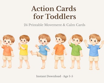 Toddler Movement Cards | Action Flashcards | Montessori Preschool Activities (PDF Download)
