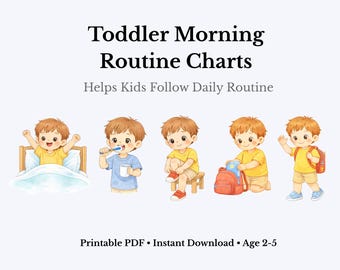 Toddler Morning Routine Chart | Visual Schedule for Kids (Printable PDF)
