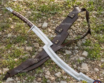 Hand Forged Carbon Steel Egyptian Khopesh Sword: Medieval Viking Style