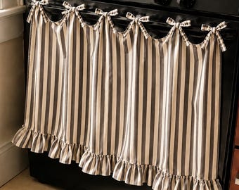 Handgemaakt ovengordijn, landelijke ovenrok, keukendecoratie, geruit en ruitjespatroon ovengordijn, cadeau voor oma, cadeau voor grootoudersdag