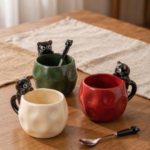 Custom Name and Personalized 3D Cat & Kitty Ceramic Coffee Mugs