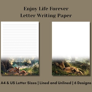 Enjoy Life Forever | Letter Writing Paper - Instant Download - Printable PDF - US Letter and A4 Sizes