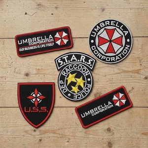 Resident Evil Patch Set, S.T.A.R.S. RPD Raccoon City Police & Umbrella Tactical Morale Patches, Iron On or Velcro Cosplay Badge