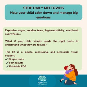 Calm Down Kit for Kids | Emotional Regulation Tools | Meltdown Help | Feelings Chart & Breathing Cards | Printable PDF for Parents/Teachers