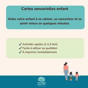 24 Sensory Cards for Children | Emotional Regulation Activities | Calm-Down Kit | Concentration Tools for Children | Printable PDF