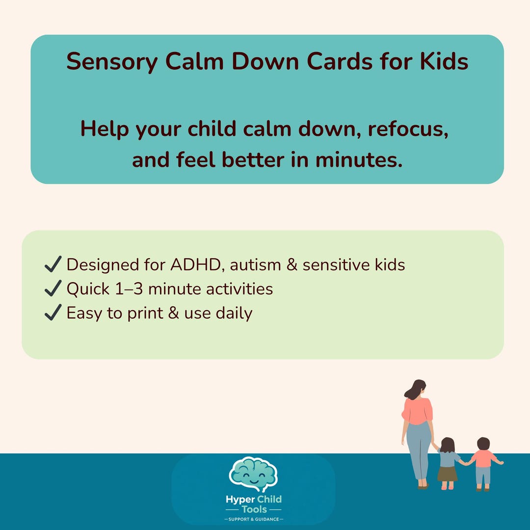 Sensory Calm Down Cards for Kids | Emotional Regulation Activities ...