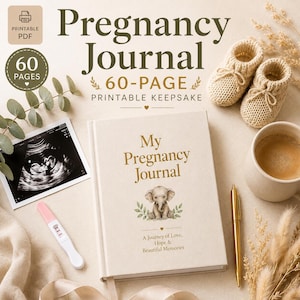 Pregnancy Journal Printable PDF for First Time Mom Pregnancy Planner Baby Memory Book Keepsake Pregnancy Tracker Gift for Expecting Moms