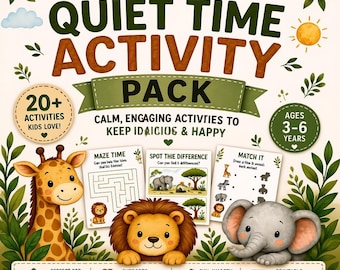 Quiet Time Activities for Kids Printable Screen Free Toddler Activities Preschool Busy Book Calm Down Activity Pack Ages 3–6