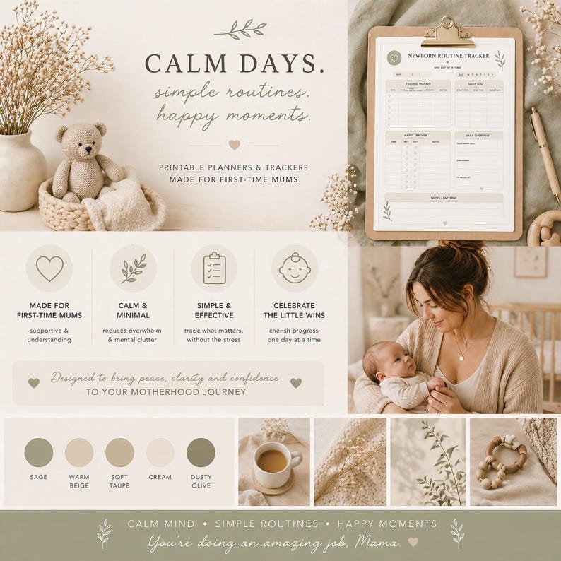 Newborn Routine Pdf Newborn Routine Tracker Printable | Baby Feeding & Sleep Log | First ...