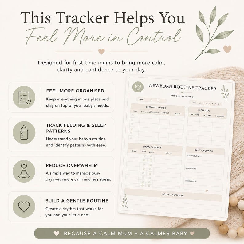 Newborn Routine Tracker Printable | Baby Feeding & Sleep Log | First ...