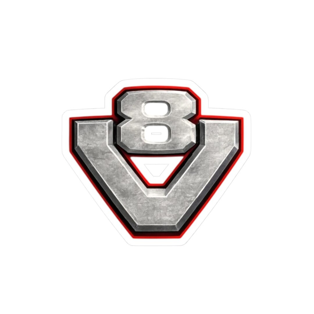 Voltedge Engine Sticker V8 Engine Logo Sticker, Durable Vinyl Decal- Modify All You Gear With ...