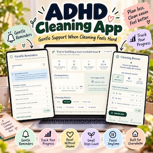 ADHD Cleaning App | Offline Home Cleaning Planner | Decluttering & Organization Tool | Daily Cleaning Checklist | Digital Download