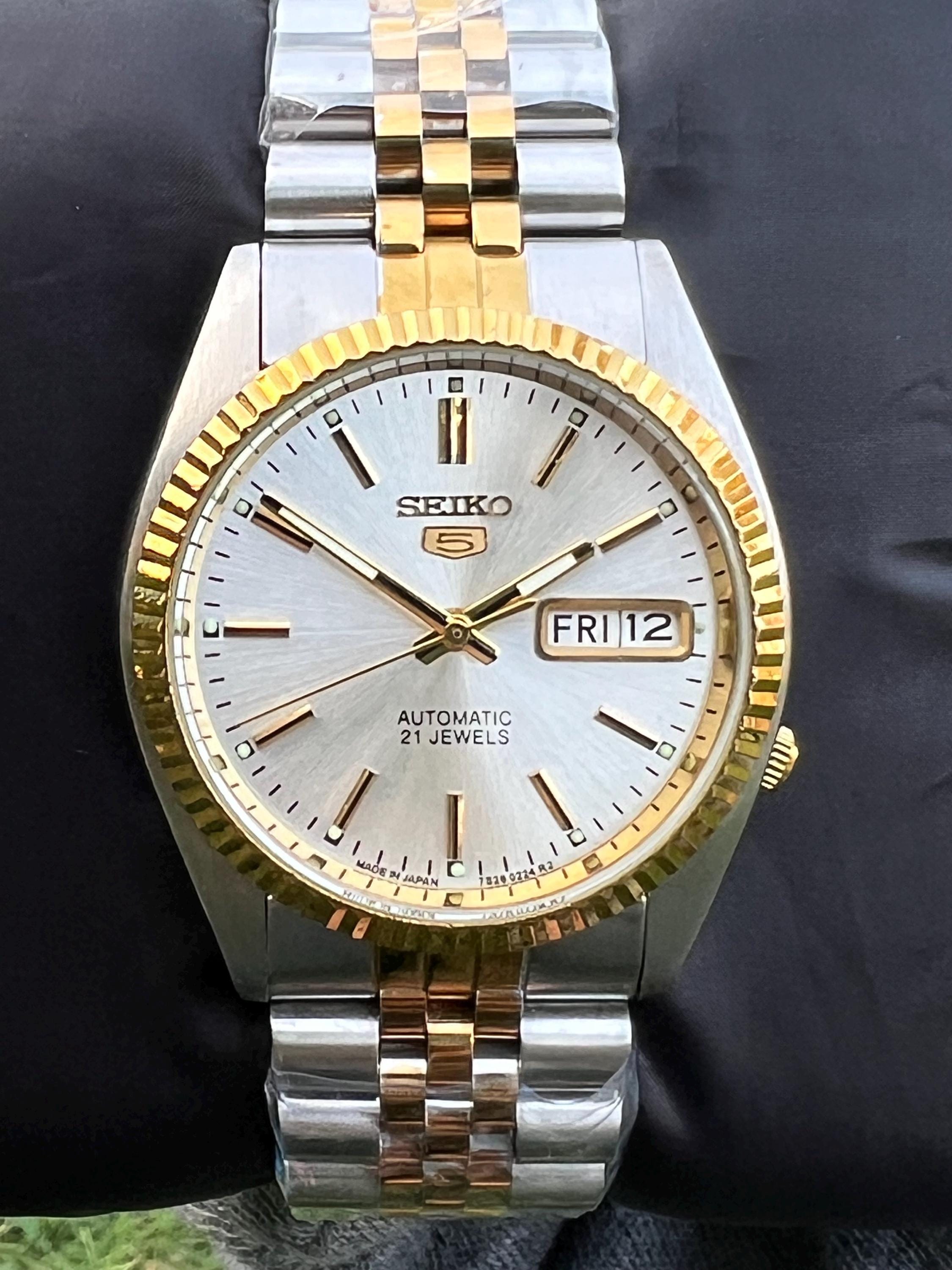 SEIKO 自動巻き時計 21JEWELSホワイトダイヤル Seiko 5 21 jewels - Etsy 日本