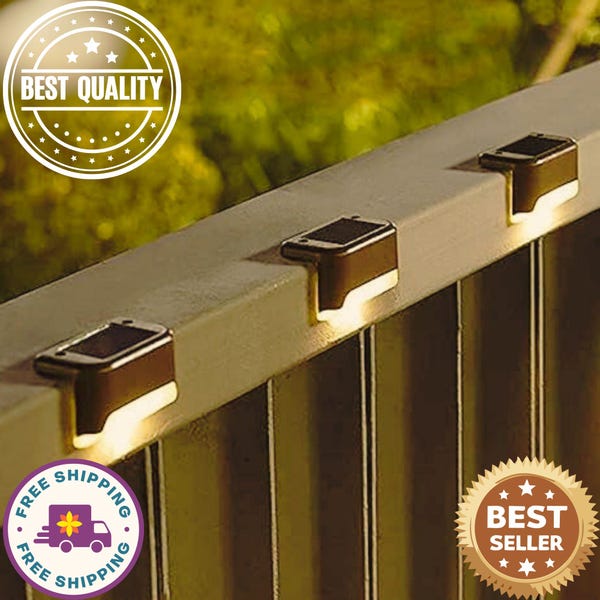 16 Pack Solar LED Deck Lights - Waterproof Outdoor Stair and Garden Lighting (Warm White