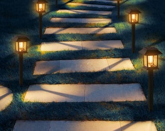 12 Pack Solar Pathway Lights Outdoor, Set of 12 Waterproof Garden Decor, Landscape Lighting for Walkway Yard Patio, Solar Walkway Lights