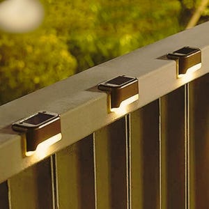 16 Pack Solar LED Deck Lights - Waterproof Outdoor Stair and Garden Lighting (Warm White