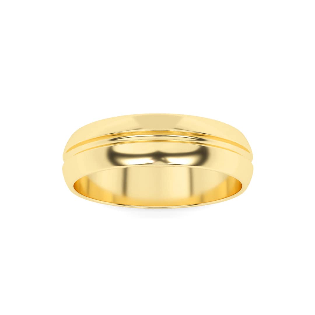 Gold Rings Men Simple Small Men’s Plain Gold Band Ring, 14K Yellow Gold Plated Minimalist Ring for ...