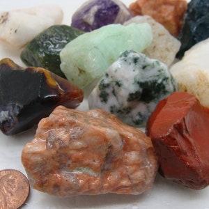 Premium India Rough Rock Tumble Mix - You Choose the Lot Size- 1 LB, 2.5 LB, 5 LB Lots- Large Stones- 100% Natural