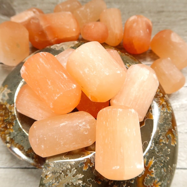 Orange Selenite Tumbles - 1/4 lb - Natural Color