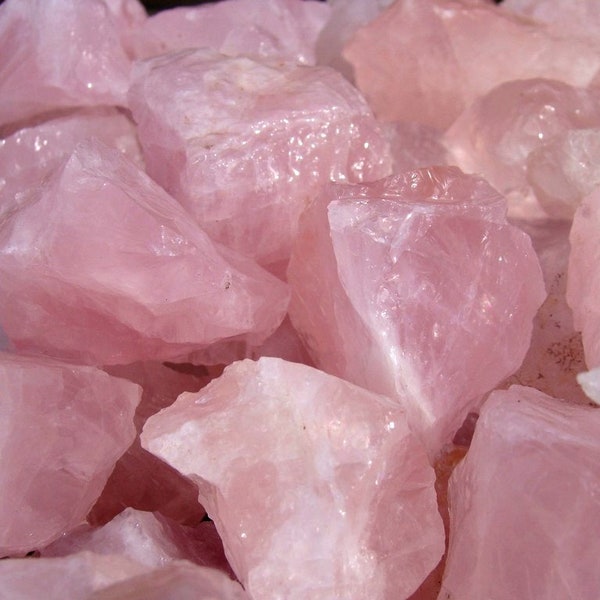 Pierres brutes de quartz rose de qualité supérieure - Vous choisissez la taille du lot - Grosses pierres - 100 % naturelles