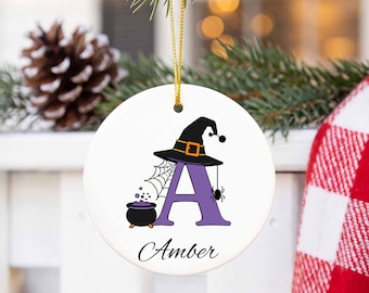 Personalized Halloween Ornament, Custom Ceramic Halloween Keepsake, Spooky Gift for Kids, Family, Friends or Halloween Lovers