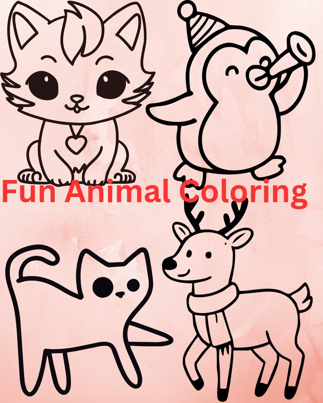 Animal Coloring Pages for Kids | Ages 3-5 (PDF Download - Etsy