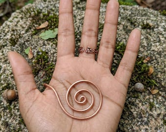 Spirale energetica color rame, potenziatore energetico Reiki per le mani, strumento di meditazione avvolto in filo metallico, accessorio per la guarigione spirituale