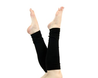 Black Leg Warmers Womens Leg Warmers, Yoga Leg Warmers Adult Leg Warmers Long Leg Warmers Gift for Her Ballet Long Boot Socks Jersey