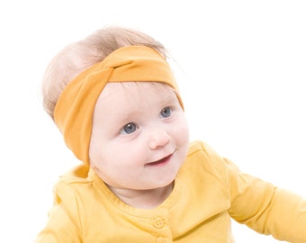 Mustard Baby Headband, Baby Girl Twist Headband, Yellow Twist Headband, Newborn Headband, Baby Girl Headwrap, Turban Headband Baby Photo