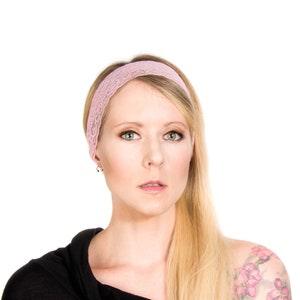 Light Pink Lace Twist Headband - Handmade Turban Hair Band