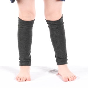 Kids Dark Grey Jersey Leg Warmers: Ballet Dance Costume Accessory